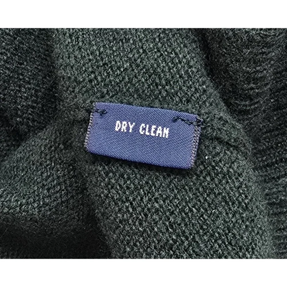 Polo Ralph Lauren 100% Lambswool VNeck Sweater Mens Size Medium Green Orage Pony
